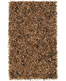 St. Croix Trading Company Marsh LL02 Leather Shag Brown Area Rug, 4 x 6