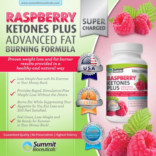 Raspberry Ketones Plus+ Advanced Fat Burning Formula - Top-Rated, Stimulant Free Weight Loss Supplement and Appetite Suppressant for Men and Women. Includes African Mango, Acai Berry, Grape Skin Extract and Other Select, All Natural Thermogenic Fat Burning Ingredients. Eat Less and Still Feel Satisfied. 1000mg/serving.