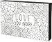 DCI Color Joy Love You More Art Block, Coloring Products, DIY Crafts, Flowers Pattern, Ready to Display on Wall or Shelf, 4
