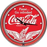 Trademark Wings Coca Cola Neon Clock - Two Neon Rings, Red