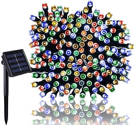 Solar String Lights Outdoor Lights 200 LEDs Waterproof Decorative Lights with 8 Modes Lighting for Christmas Tree,Holiday, Indoor, Outdoor Decorations,Landscape Light 72.18 ft/22m(Multicolor)