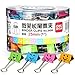Deli Smiling Binder Clips ,1-inch Wide , Four Colors ,48 Clips Per Pack, No.8486