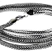 Mens 7.5mm Wide 38 Inches Long Diamond Cut Fancy Black Plated Iced Out Hip Hop Chain Necklace