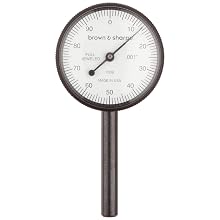 Brown & Sharpe 599-7739 Bestest Universal Complete Dial Test Indicator Set with Case, 4.0-48 Thread, White Dial, 1" Dial Dia.