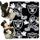 NFL Oakland Raiders Mickey Mouse Pillow with Fleece Throw Blanket Set