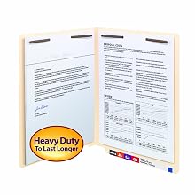 Smead End Tab Fastener File Folders, Letter Size, 14 Point, Straight Cut, Reinforced Tab, Two Fasteners in Positions #1 and #3, Manila, 50 Per Box (34215)