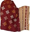 India Gifts Embroidered Wool Shawls with Beautiful Thread & Mirror Work 80 x 40 inches (ktds478)