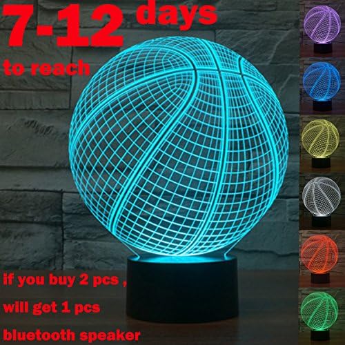 XJCGS Amazing Optical Illusion 3D basketball Deco Light/LED Lamp/Night Light,7 Different Color is Adjustable