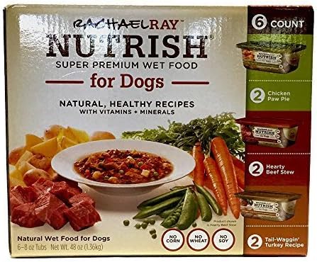 Rachael Ray Nutrish Super Premium Natural Wet Dog Food - Healthy Recipes (6 Count / 8 Ounce Tubs) by Ainsworth Pet Nutrition