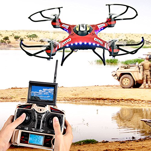 Imagen 8 de COOCHEER JJRC H8D RC Quadcopter Drone Helicóptero con Transmisor FPV Monitor de Tiempo Real Transporte Vídeo Modo sin Cabeza, 5,8 g de 2MP HD de la Cámara