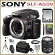 Sony Alpha SLT-A55V 16.2MP DSLR with Translucent Mirror Technology and 3D Sweep Panorama (Body Only) + Sony DT 18-70mm f/3.5-5.6 Aspherical ED Standard Zoom Lens + 16GB SDHC Memory Card + Replacement NP-FW50 Battery + HDMI-miniHDMI Cable + Sony Camera Case + Jumpstart DVD