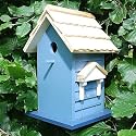 COTTAGE VOGELVILLA VOGELHAUS NISTKASTEN HOLZ BLAU