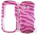 Pink with Hot Pink Zebra Sparkling Premium Luxury Rhinestones Full Diamond Bling Samsung U450 Intensity Snap on Cell Phone Case