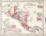 Antque iMap of Central America, 1865