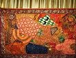 Orange Spectacular Zardozi India Sari Tapestry Wall Hanging Throw Large