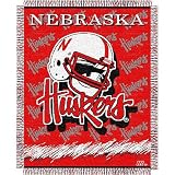Nebraska Cornhuskers Triple Woven Jacquard NCAA Throw (017 Focus) (48x60)