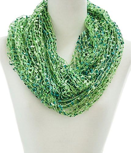 Lime-Green ''Confetti Loop'' Loose-Knit Multicolor Infinity Scarf