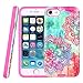iPhone 8 / iPhone 7 Case, Style4U Hawaiian Flower Printed Design Slim Fit Shock Resistant Hybrid Armor Case for Apple iPhone 8 or iPhone 7 with 1 Style4U Stylus [Hawaiian Flower/Hot Pink]