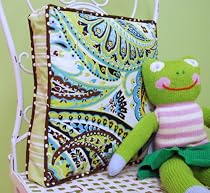 My Baby Sam Paisley Splash in Lime Throw Pillow