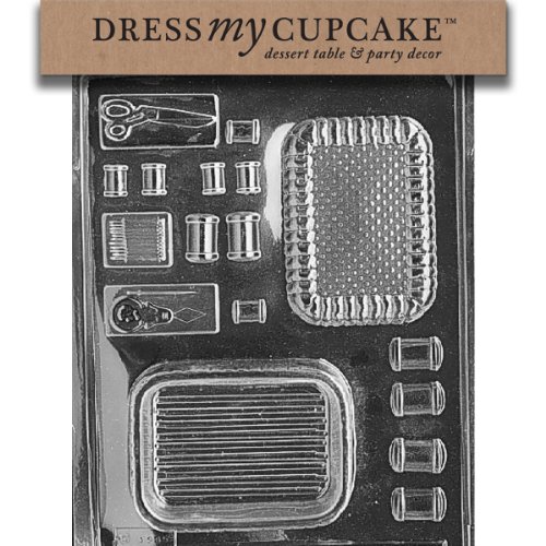 Dress My Cupcake DMCD042 Chocolate Candy Mold, Sewing Kit Pour Box
