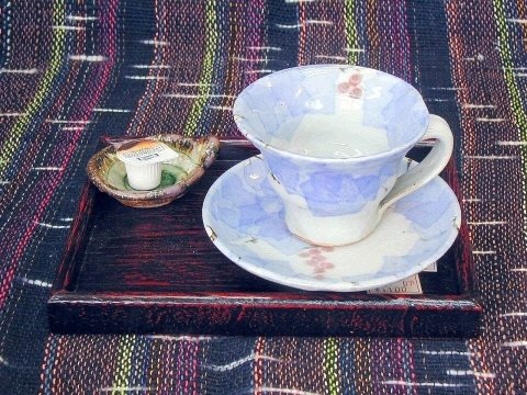 益子焼の作家　戸村さんの　”染め付けコーヒーカップ13”　「n_0082」