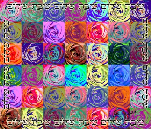 Pop-Art Rose Multi-Color Shabbat Challah Cover