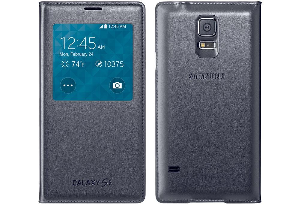 Samsung Galaxy S5 Case S View Flip Cover Folio, Black Cell