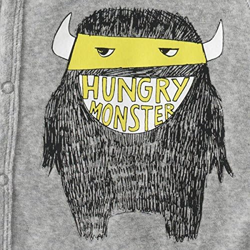 R Baby Little Boys Pack Of 2 Velour Sleepsuits With Feet Grey Size 6 Months - 26 In.