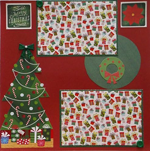 Merry Christmas Glitter Scrapbook (2) Pages Premade