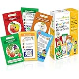Precise Portions PPK-FC52 Show N Tell Child Nutrition Flash Cards for Toddlers, Dietitian Developed, My Plate Compliant Teaching Tool about Food Groups and Optimum Nutrition (Pack of 52)