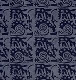 Puzzle Paper- Light Blue Printed on Dark Blue Lokta Paper 22x30 Inch Sheet
