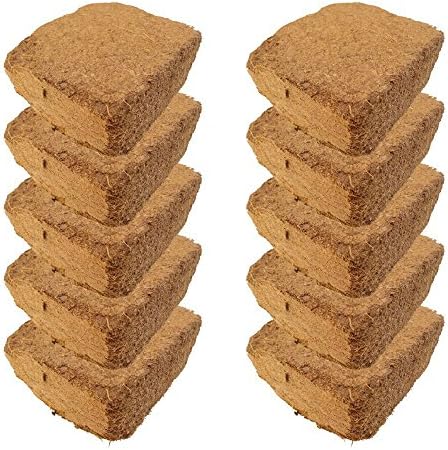 Triumph Plant Coconut Coir Bricks for Potted Plants, Garden, Planting Beds and Worm Farms- Blocks Average Weight 10 Ounces Each (10 pack)