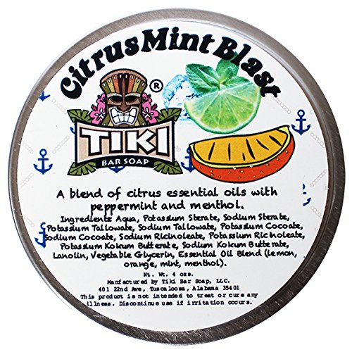 Citrus Mint Blast Shave Soap Tin 4oz shave soap by Tiki Bar Soap