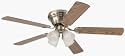 Westinghouse 7871400 Contempra IV Four-Light 52-Inch Five-Blade Ceiling Fan, Antique Brass with Ribbed Globes