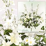 Four 24" Delphinium, Lilac, Daisy, Tiger Lily Mixed Artificial Flower Arrangement