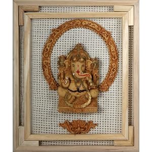 Recycled Board Ganesh in a Wood Frame