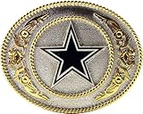 Licensed Dallas Cowboys Star Sliver Gold Belt Buckle