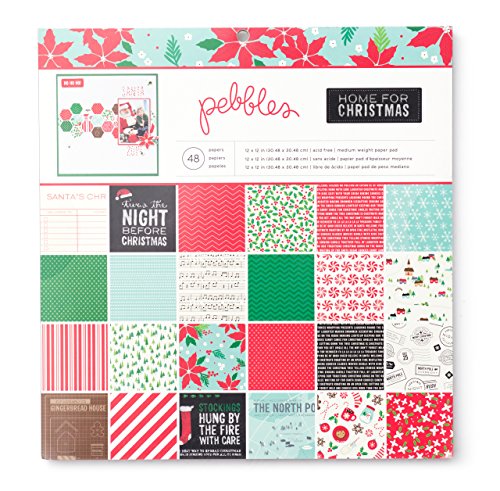 Pebbles Home for Christmas Patterned Paper Pad, 12 by 12-Inch