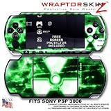 Radioactive Green WraptorSkinz Skin and Screen Protector Kit fits Sony PSP  ....