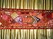 Christmas Red Spectacular Beaded Sari Tapestry Wall Hanging Table Runner
