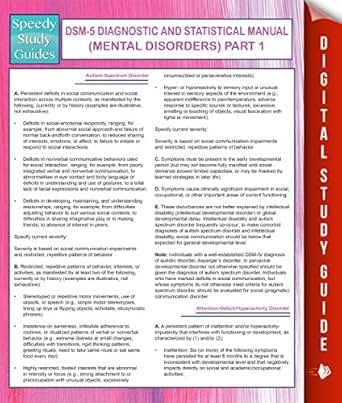 DSM-5 Diagnostic and Statistical Manual (Mental Disorders) Part 1