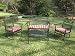 4pc Iron Outdoor Deep Seating Tropico Settee Patio Set: Black