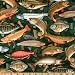 44'' Wide Off The Hook Fish Green Fabric By The Yard