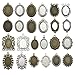 20pcs 18x25mm Oval Bezel Pendant Trays Cabochon Settings Trays Pendant Blanks (20pcs Mixed No Duplicate)