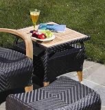 Outdoor Living : Alfresco Home 46-0148 Banderas Side Table with Teak Top