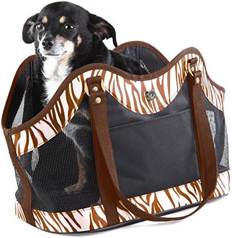 New York Dog Open Tote, Zebra Brown