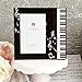 BLACK & WHITE Beveled Glass MUSIC Theme Picture Frame - PIANO KEYBOARD - NOTES - G Clef RECITAL Photo Holder- GIFT - KEEPSAKE Boxed