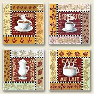 Assorted Coaster set~ Cowboy Kids ~4 Tile Drink Coasters ~ code 397