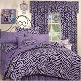 Bundle-21 Zebra Lavender Bed-in-a-Bag Set Size: Full