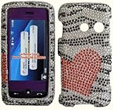 Hard Full Diamond Hearts Zebra Case Cover Faceplate Protector for LG Banter ....